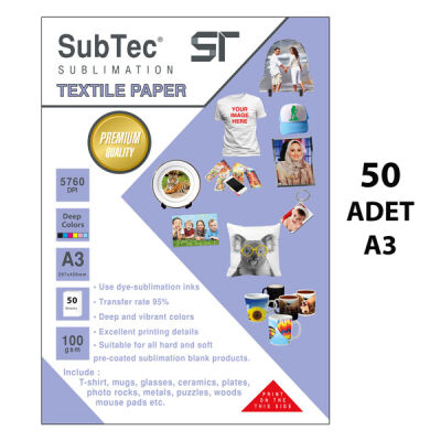 Subtec Sublimasyon Tekstil Kağıdı A3 (50 adet) - 1