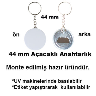 Uv Baskı İçin 44 mm Açacaklı Anahtarlık - 1