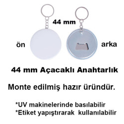 Uv Baskı İçin 44 mm Açacaklı Anahtarlık - 2