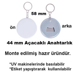 Uv Baskı İçin 58 mm Açacaklı Anahtarlık - 1