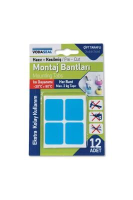 Vodaseal Montoj Bantı Hazır Kesilmiş 12li Mavi-Beyaz ( Her Band 2Kg Taşır) - 1