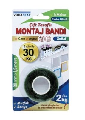 Vodaseal VHB İç Mekan Montaj Bandı 200mmX1,5mt Şeffaf - 1